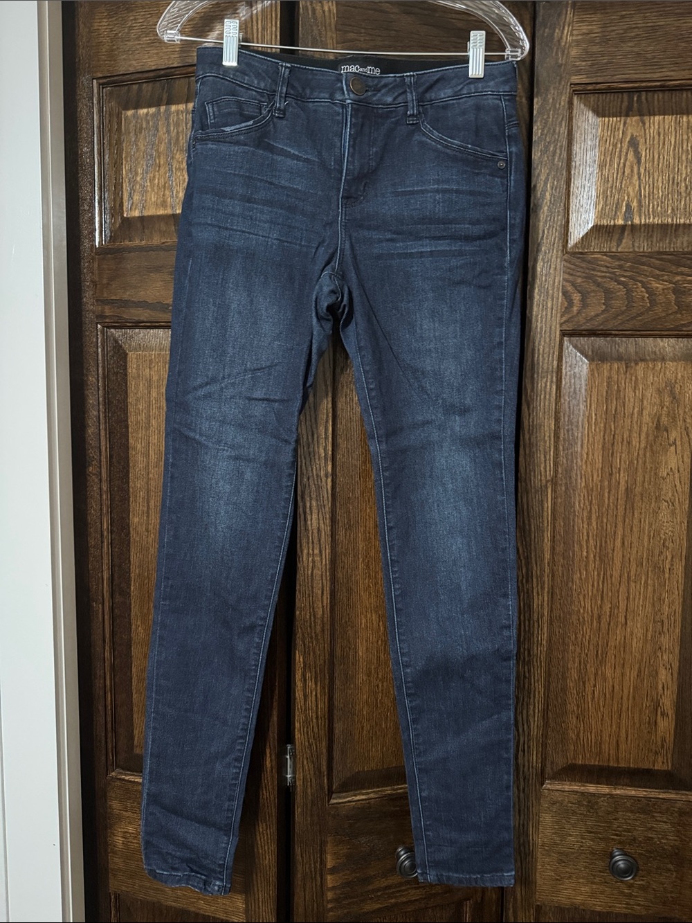 Mac and Me Stretch Skinny Jeans in Dark Blue